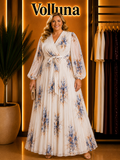 Weißes Chiffon-Maxikleid | Plus Size | Weiß
