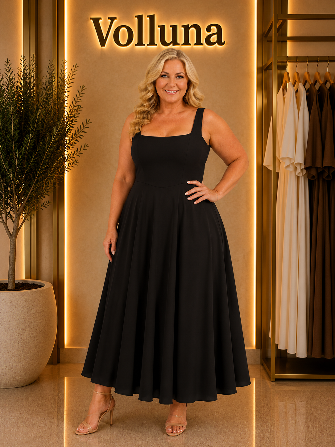 Romantisches Blumenprint-Maxikleid | Plus Size | Weiß
