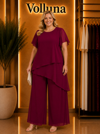 Zweiteiler-Set | Plus Size | Weinrot