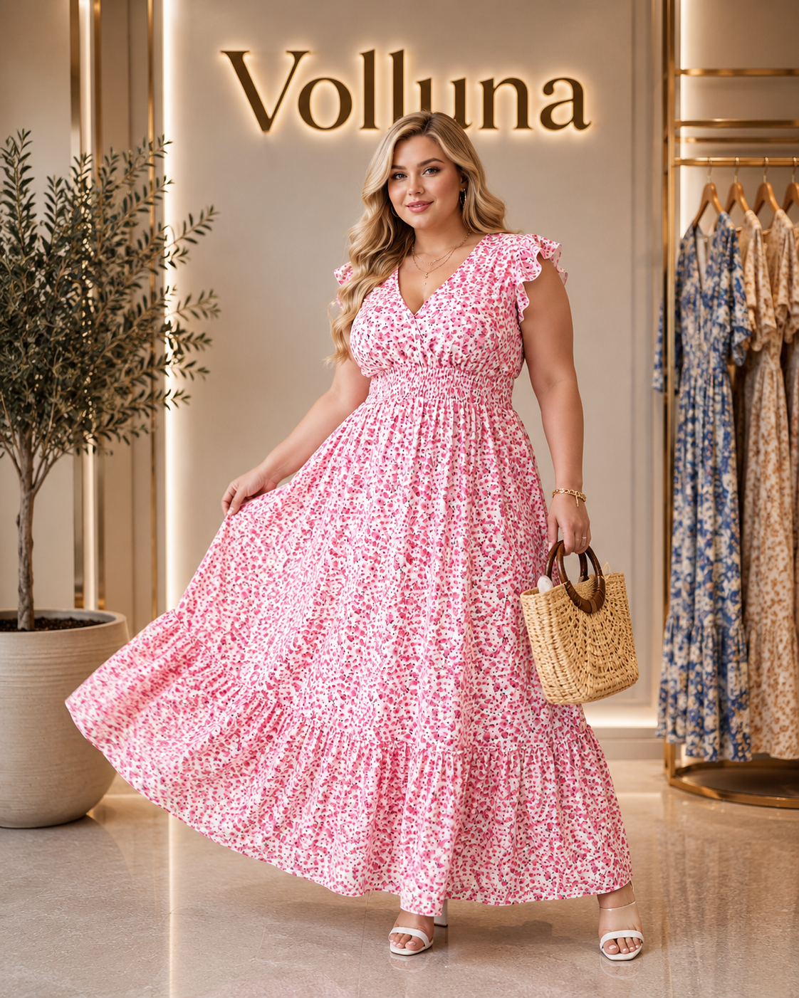 Figurbetontes Midi-Kleid | Plus Size