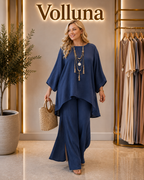 Eleganter Zweiteiler mit Tunnelzugbund | Plus Size