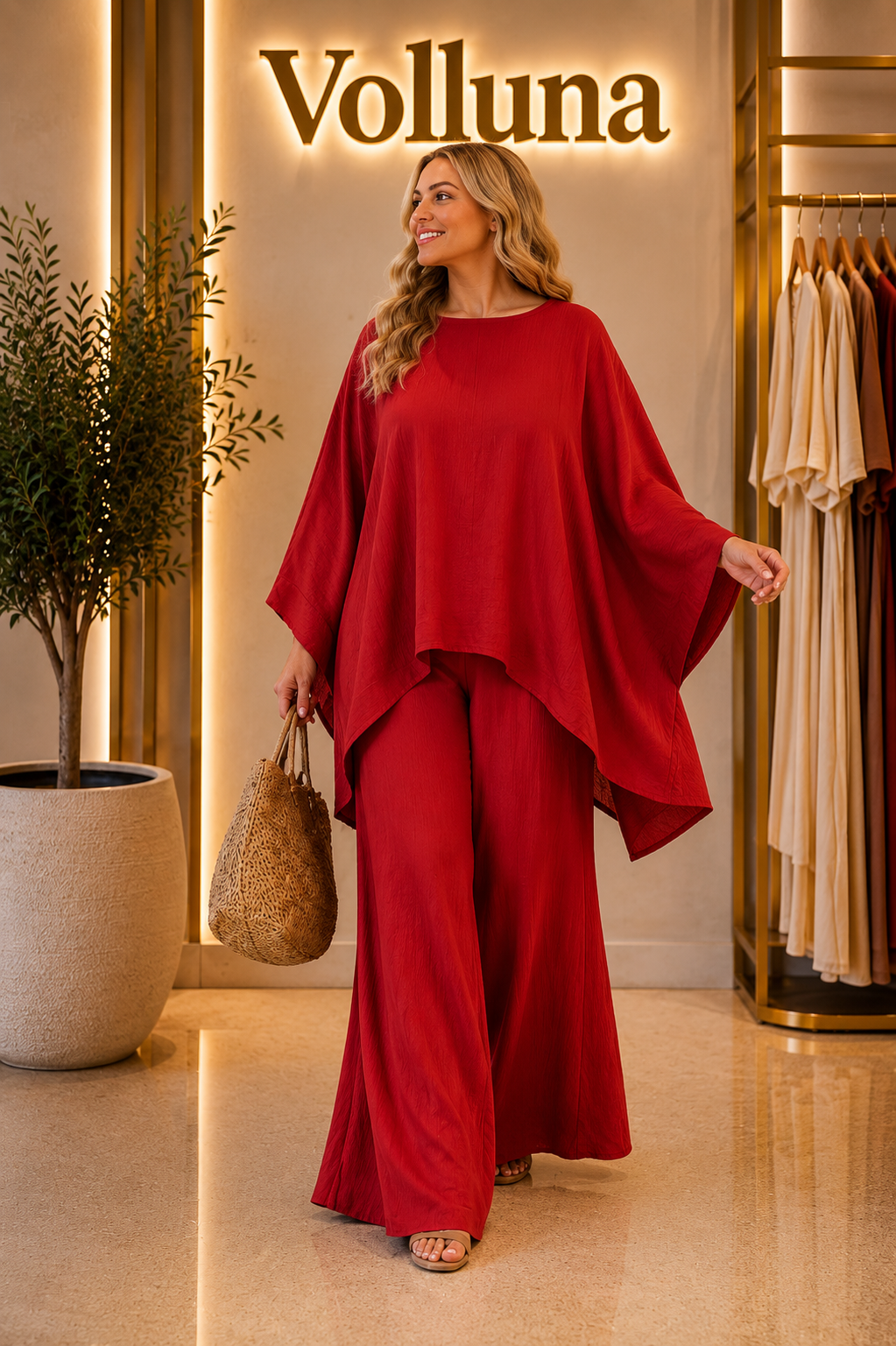 Eleganter Zweiteiler mit Tunnelzugbund | Plus Size