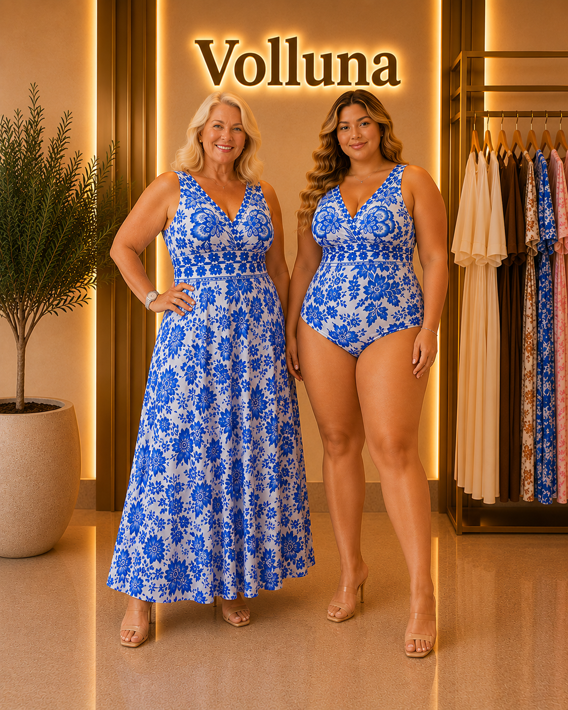 Florales Gerafftes Mesh-Maxikleid | Plus Size