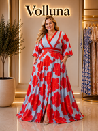 Elegantes Chiffon-Kleid mit Blumenprint | Plus Size
