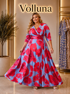 Elegantes Chiffon-Kleid mit Blumenprint | Plus Size