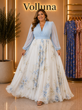 V-Ausschnitt Maxi-Kleid mit Blumendruck | Plus Size