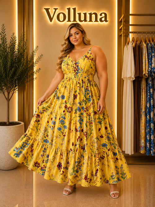 Blumenprint Spaghetti-Träger Top | Plus Size