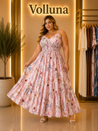Blumenprint Spaghetti-Träger Top | Plus Size