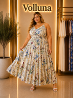 Blumenprint Spaghetti-Träger Top | Plus Size