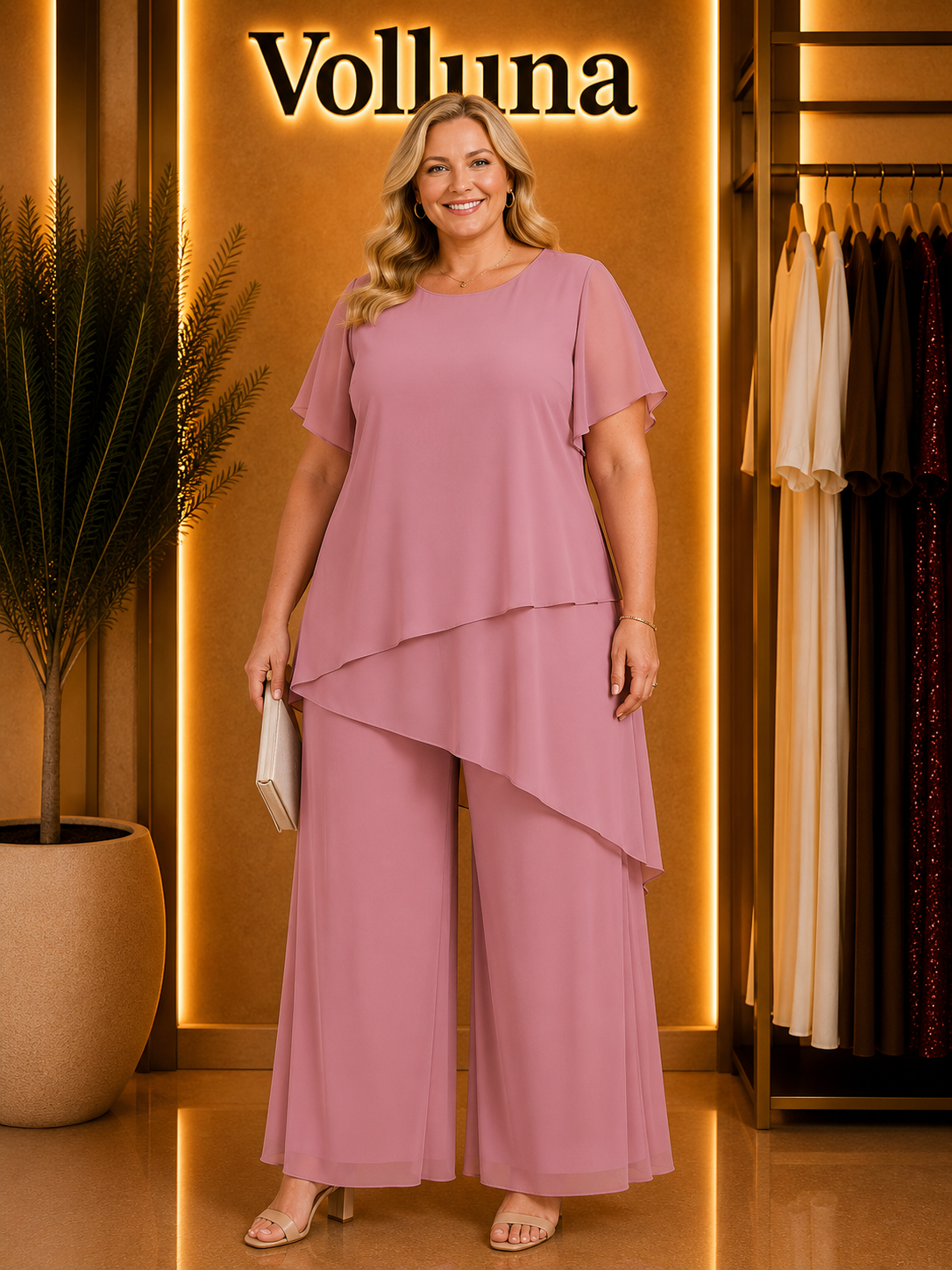 Zweiteiler-Set | Plus Size | Rosa