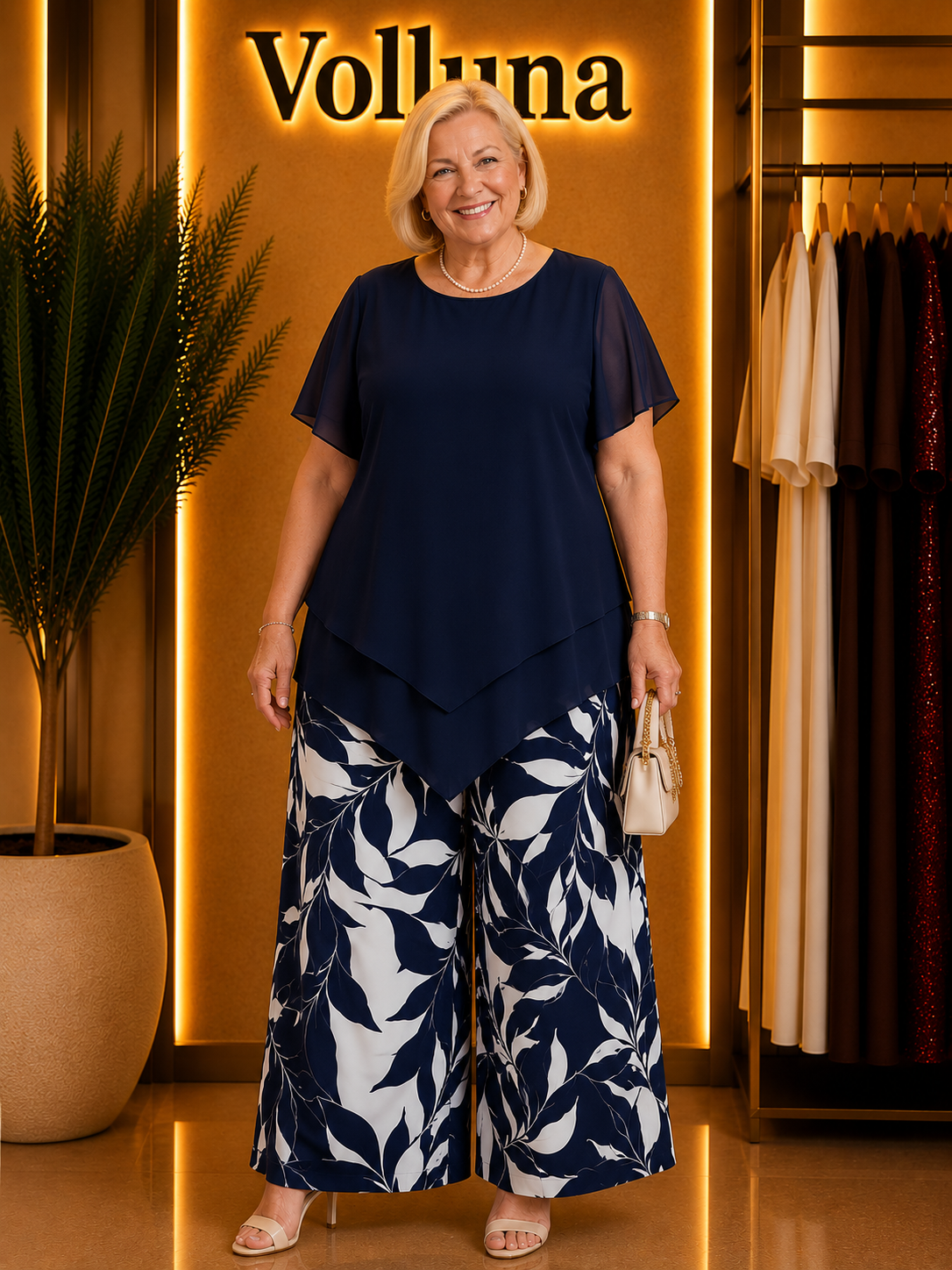 Zweiteiler-Set | Plus Size | Marineblau