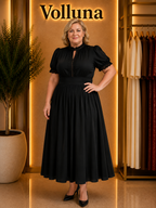 Elegantes Chiffon-Festkleid | Plus Size | Schwarz