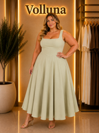 Romantisches Blumenprint-Maxikleid | Plus Size | Mintgrün