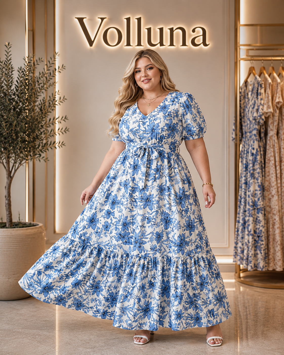 Figurbetontes Midi-Kleid | Plus Size